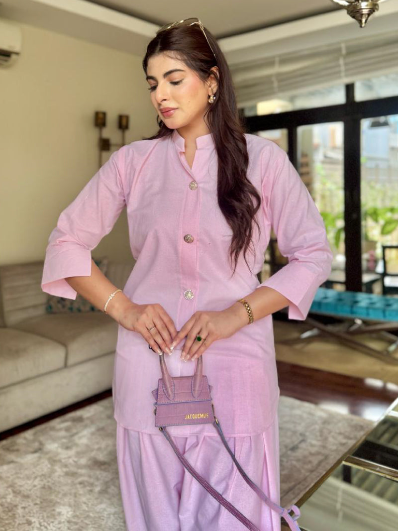 Pink Solid Coord Set