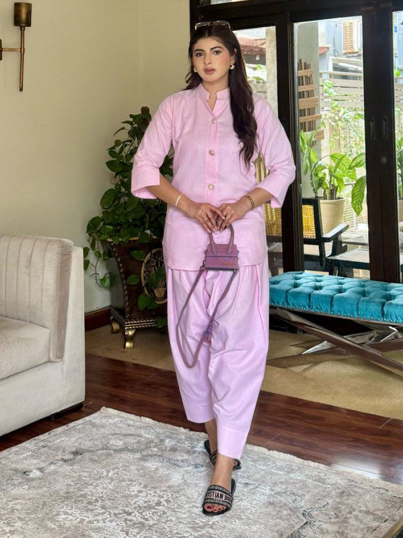 Pink Solid Coord Set