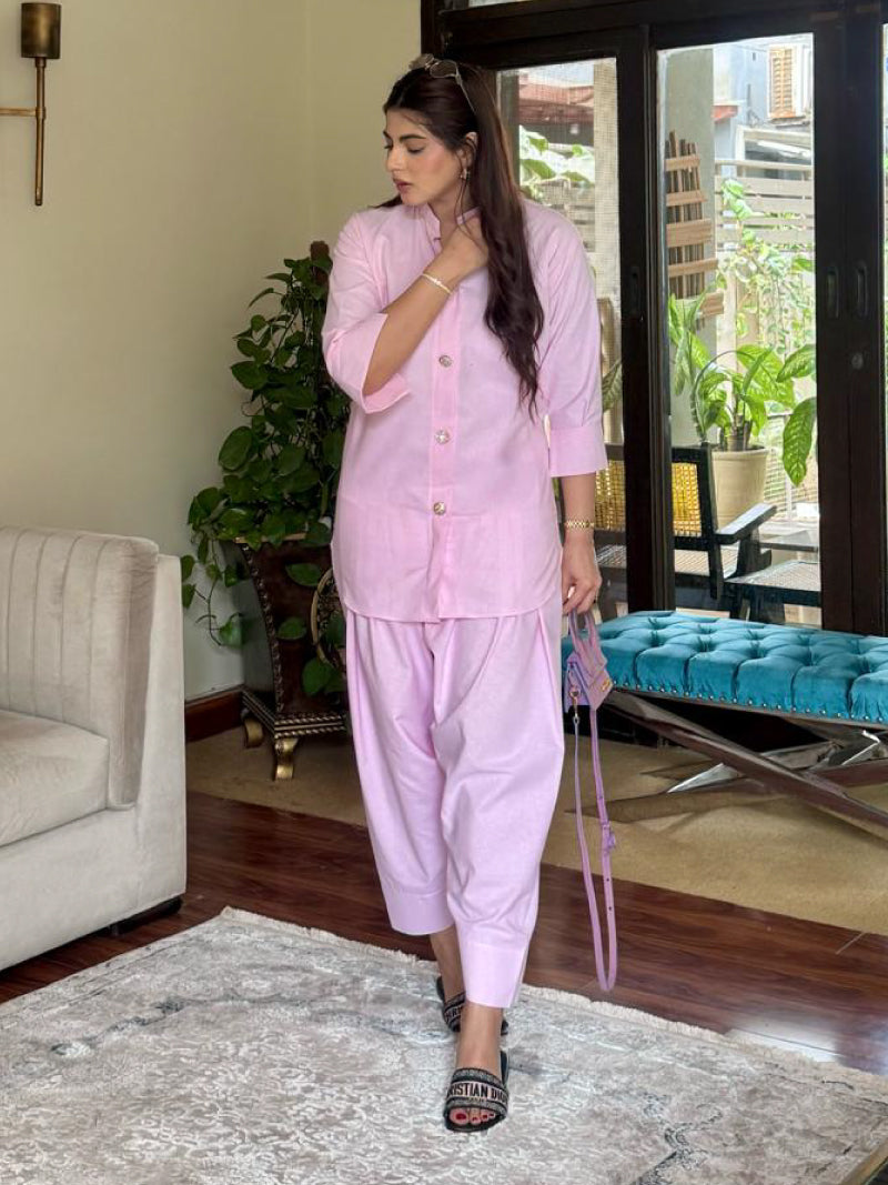 Pink Solid Coord Set