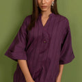 Women Drop Shoulder Co-ord Set in Plum Black