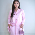Women's Double Pocket Pink Blazer Set